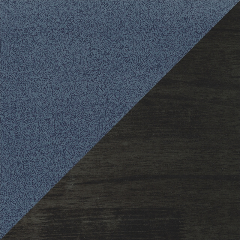 Pemberly Row Upholstered Wood & Velvet Accent Chair in Gray and Blue