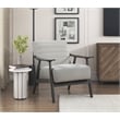 Pemberly Row Upholstered Wood & Velvet Accent Chair in Pearl/Brick Gray