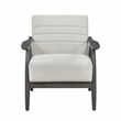 Pemberly Row Upholstered Wood & Velvet Accent Chair in Pearl/Brick Gray