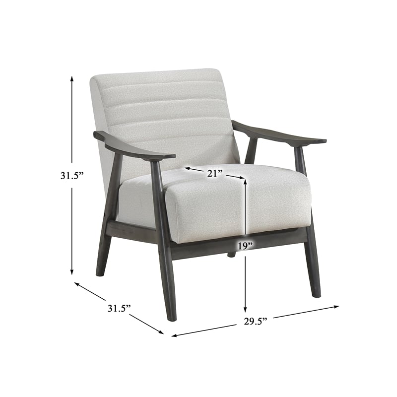 Pemberly Row Upholstered Wood & Velvet Accent Chair in Pearl/Brick Gray