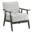 Pemberly Row Upholstered Wood & Velvet Accent Chair in Pearl/Brick Gray