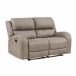 Pemberly Row 2-Piece Polished Microfiber Reclining Sofa Set in Brown
