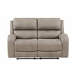 Pemberly Row 2-Piece Polished Microfiber Reclining Sofa Set in Brown