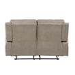 Pemberly Row 2-Piece Polished Microfiber Reclining Sofa Set in Brown