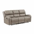 Pemberly Row 2-Piece Polished Microfiber Reclining Sofa Set in Brown