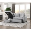 Pemberly Row Contemporary 2-Piece Fabric Sectional & Left Chaise in Gray