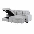 Pemberly Row Contemporary 2-Piece Fabric Sectional & Left Chaise in Gray