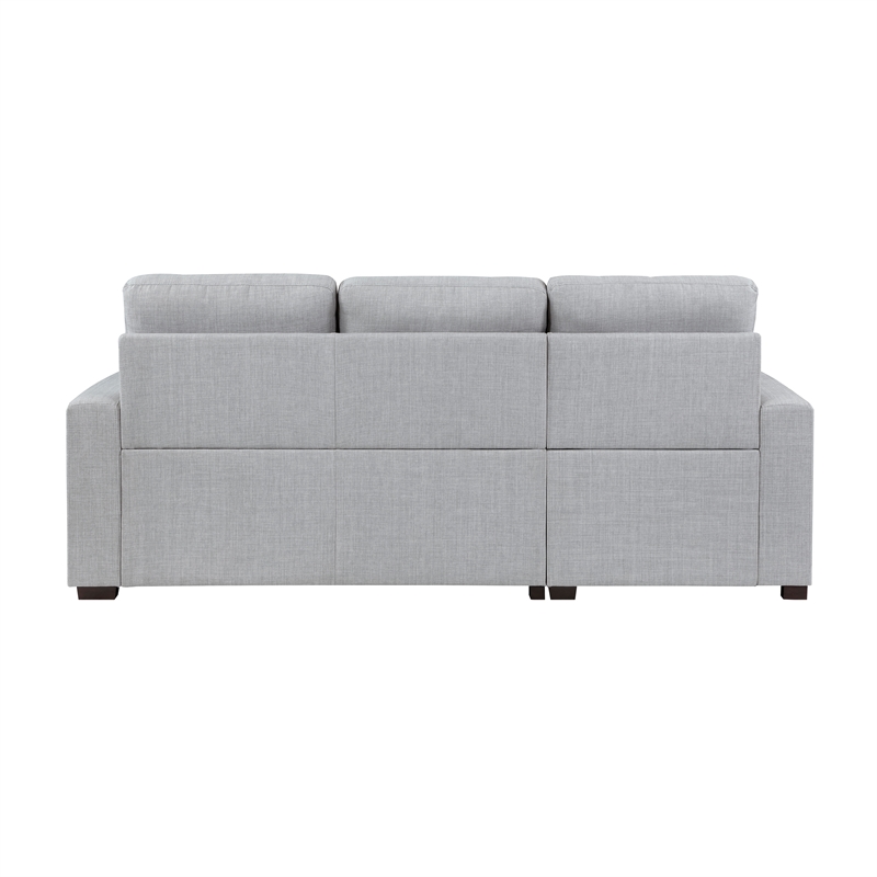 Pemberly Row Contemporary 2-Piece Fabric Sectional & Left Chaise in Gray