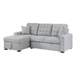 Pemberly Row Contemporary 2-Piece Fabric Sectional & Left Chaise in Gray