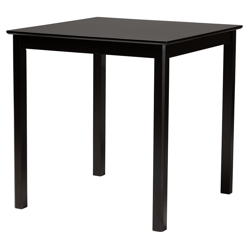 Pemberly Row Contemporary 5-Piece Wood & Rattan Pub Set in Dark Brown