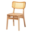Pemberly Row Contemporary 5-Piece Wood & Rattan Dining Set in Oak Brown