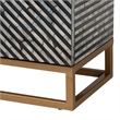 Pemberly Row Mother of Pearl & Metal Storage Cabinet in Black/Gray/Gold