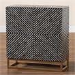 Pemberly Row Mother of Pearl & Metal Storage Cabinet in Black/Gray/Gold
