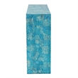 Pemberly Row Contemporary Mother of Pearl & Wood Console Table in Blue