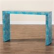 Pemberly Row Contemporary Mother of Pearl & Wood Console Table in Blue