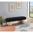 Pemberly Row Modern / Contemporary Rich Boucle Fabric Bowies Black Bench