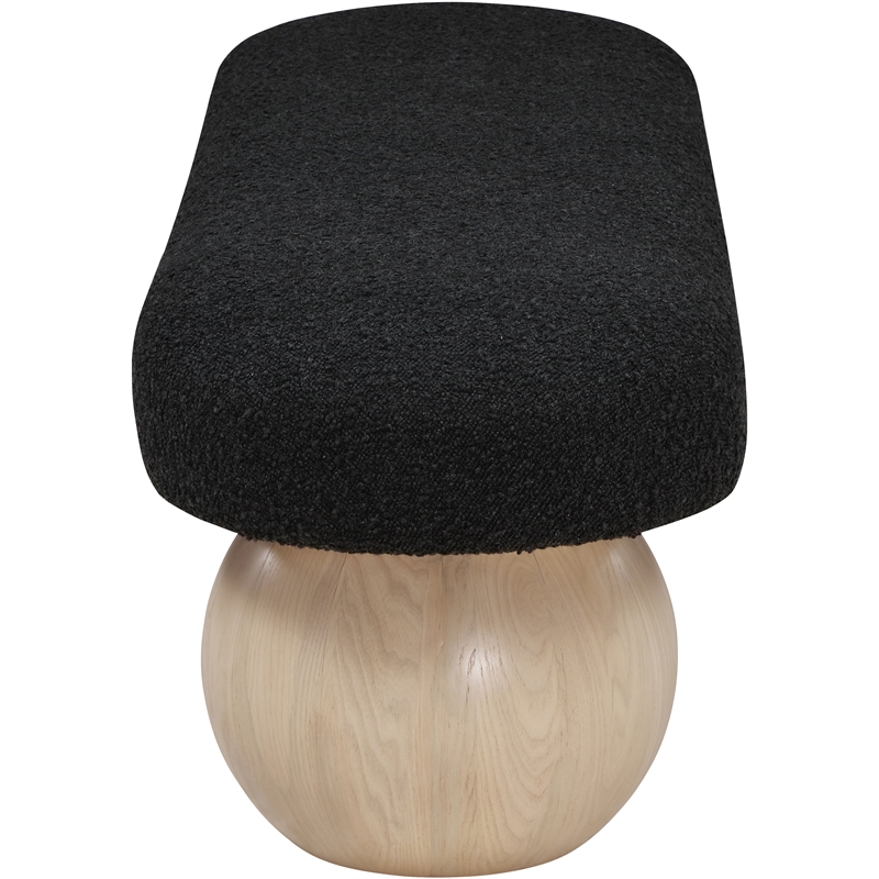 Pemberly Row Modern / Contemporary Rich Boucle Fabric Bowies Black Bench