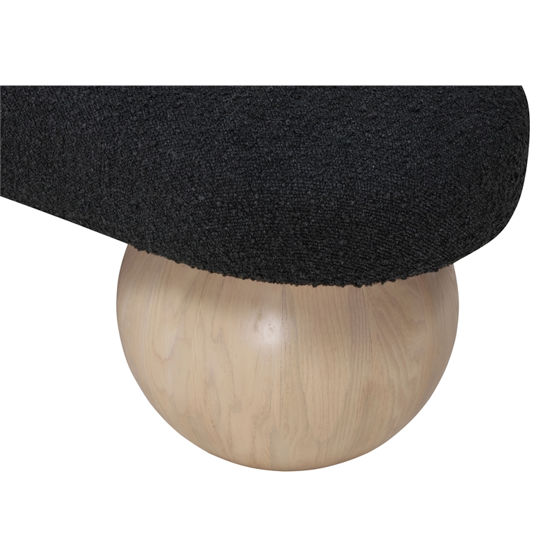 Pemberly Row Modern / Contemporary Rich Boucle Fabric Bowies Black Bench