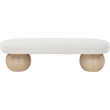Pemberly Row Modern / Contemporary Rich Boucle Fabric Bowies Cream Bench