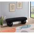 Pemberly Row Modern / Contemporary Rich Boucle Fabric Bowies Black Bench