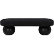Pemberly Row Modern / Contemporary Rich Boucle Fabric Bowies Black Bench