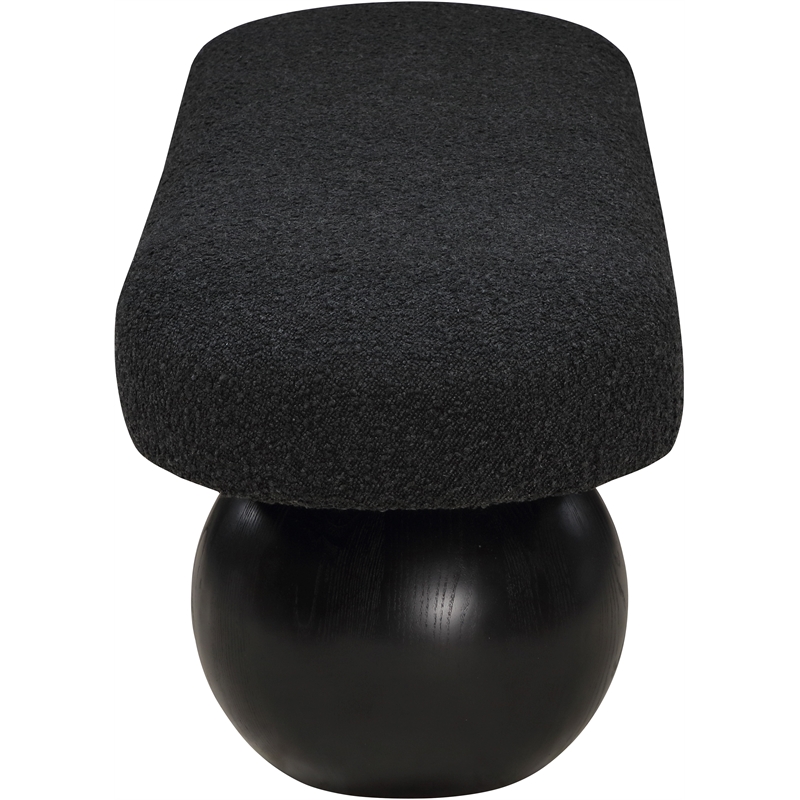 Pemberly Row Modern / Contemporary Rich Boucle Fabric Bowies Black Bench