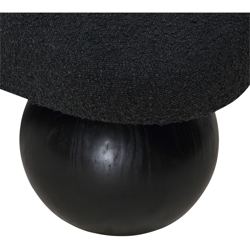 Pemberly Row Modern / Contemporary Rich Boucle Fabric Bowies Black Bench