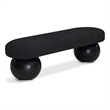 Pemberly Row Modern / Contemporary Rich Boucle Fabric Bowies Black Bench