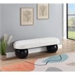 Pemberly Row Modern / Contemporary Rich Boucle Fabric Bowies Cream Bench