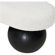 Pemberly Row Modern / Contemporary Rich Boucle Fabric Bowies Cream Bench
