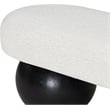 Pemberly Row Modern / Contemporary Rich Boucle Fabric Bowies Cream Bench