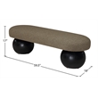 Pemberly Row Modern / Contemporary Rich Boucle Fabric Bowies Olive Bench