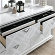 Pemberly Row 5pc White Wood Bedroom Set - Cal King+2 Nightstands+Dresser+Mirror