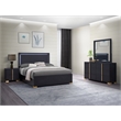Pemberly Row 4-piece Contemporary Wood Eastern King Bedroom Set Black and Gold