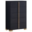 Pemberly Row 5-piece Contemporary Wood Eastern King Bedroom Set Black and Gold