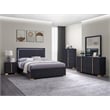 Pemberly Row 5-piece Contemporary Wood Eastern King Bedroom Set Black and Gold