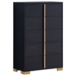Pemberly Row 5-piece Contemporary Wood Full Bedroom Set Black and Gold