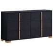 Pemberly Row 4-piece Contemporary Wood Twin Bedroom Set Black and Gold