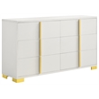 Pemberly Row 5-piece Contemporary Wood Full Bedroom Set White and Gold