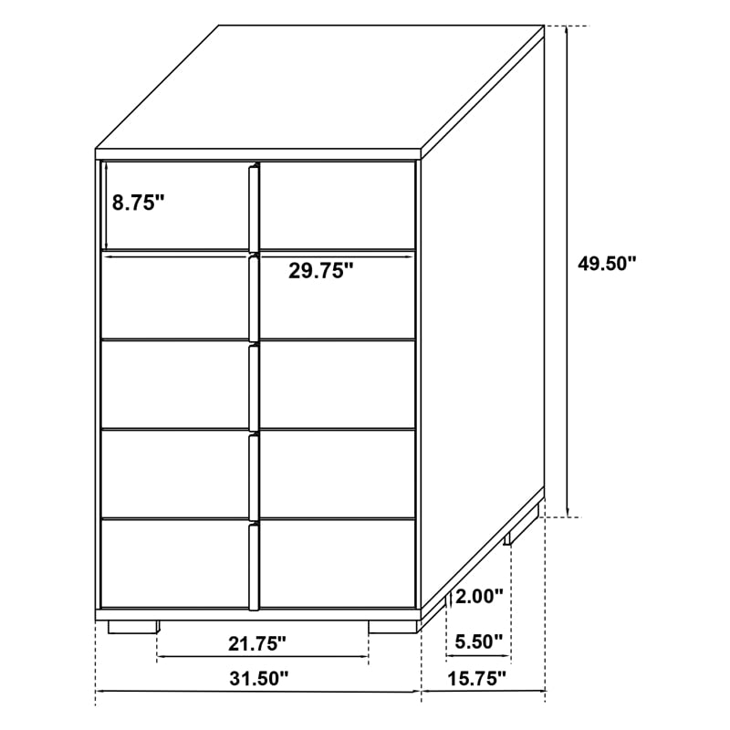Pemberly Row 5-piece Contemporary Wood Twin Bedroom Set White and Gold