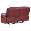Pemberly Row Transitional Faux Leather Upholstered Motion Loveseat Red