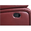 Pemberly Row Transitional Faux Leather Upholstered Motion Loveseat Red