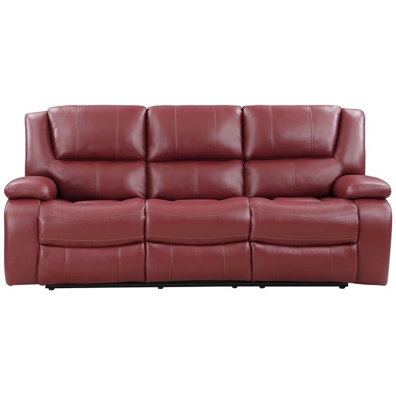 Pemberly Row 2-piece Transitional Fabric Upholstered Sofa Set in Red