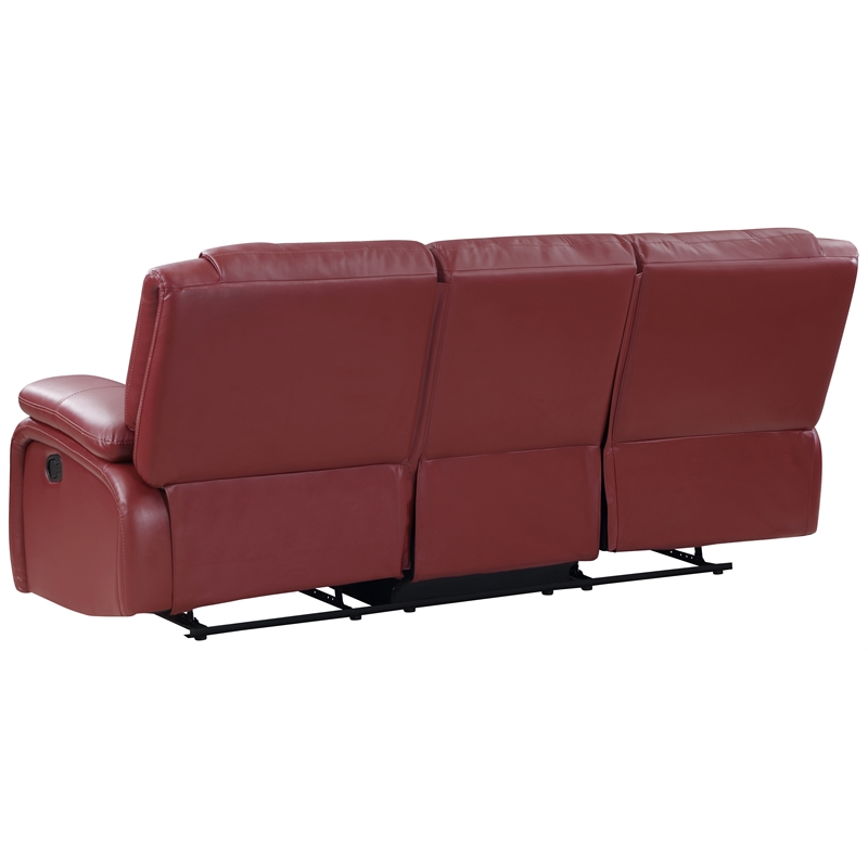 Pemberly Row 2-piece Transitional Fabric Upholstered Sofa Set in Red