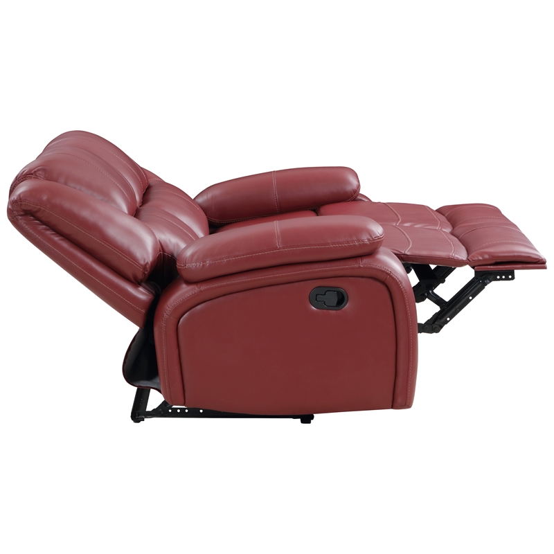 Pemberly Row 2-piece Transitional Fabric Upholstered Sofa Set in Red