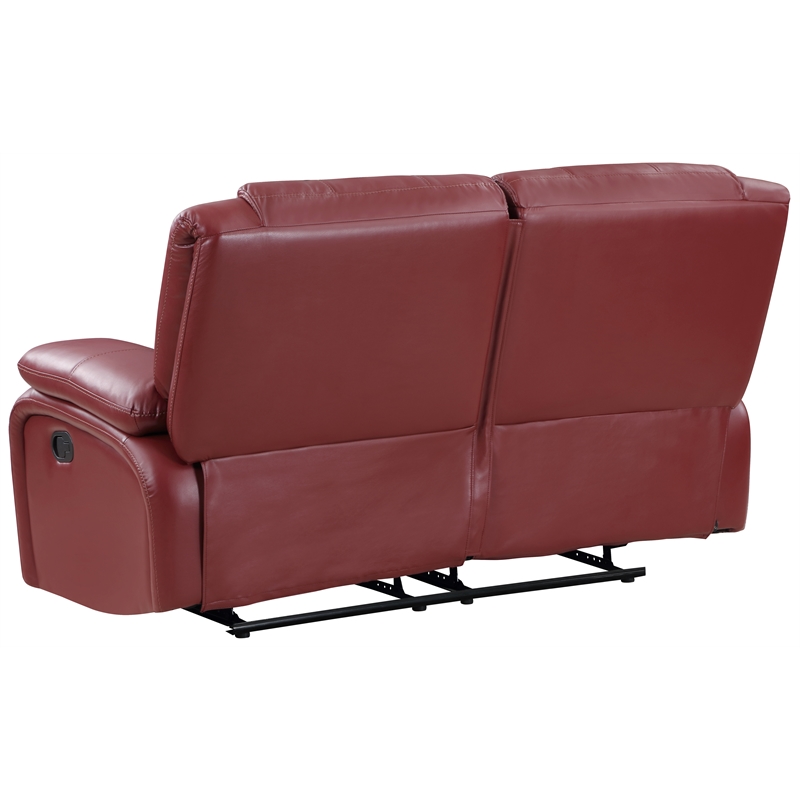 Pemberly Row 2-piece Transitional Fabric Upholstered Sofa Set in Red