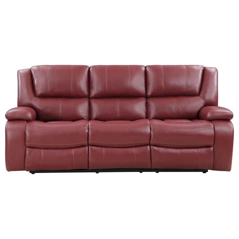Pemberly Row 3-piece Transitional Fabric Upholstered Sofa Set in Red