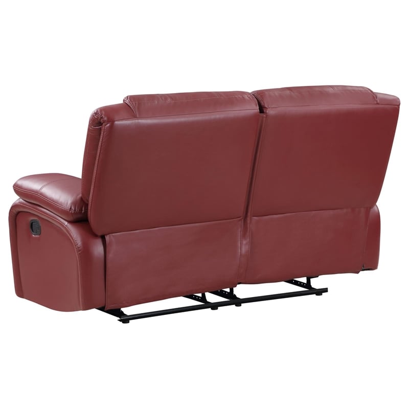 Pemberly Row 3-piece Transitional Fabric Upholstered Sofa Set in Red