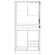 Pemberly Row 1-drawer Contemporary Metal Bar Cabinet w/ Shelving White & Chrome