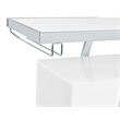 Pemberly Row Contemporary Wood Home Bar with Shelf in White and Chrome